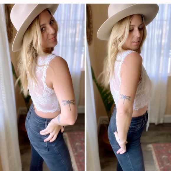 LAST Tie Front Lacey Crop - Picture 9 of 13